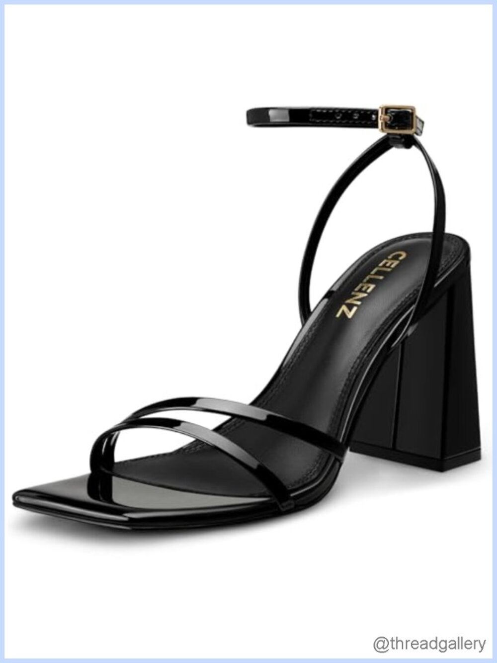 3.5 Inch Chunky Block Heel Strappy Sandals Ankle Strap Open Toe Dressy